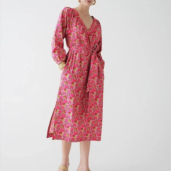 j crew pink midi dress Pink Dresses
